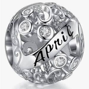 Sterling 925 April Birthstone charm to fit all Pandora bracelets